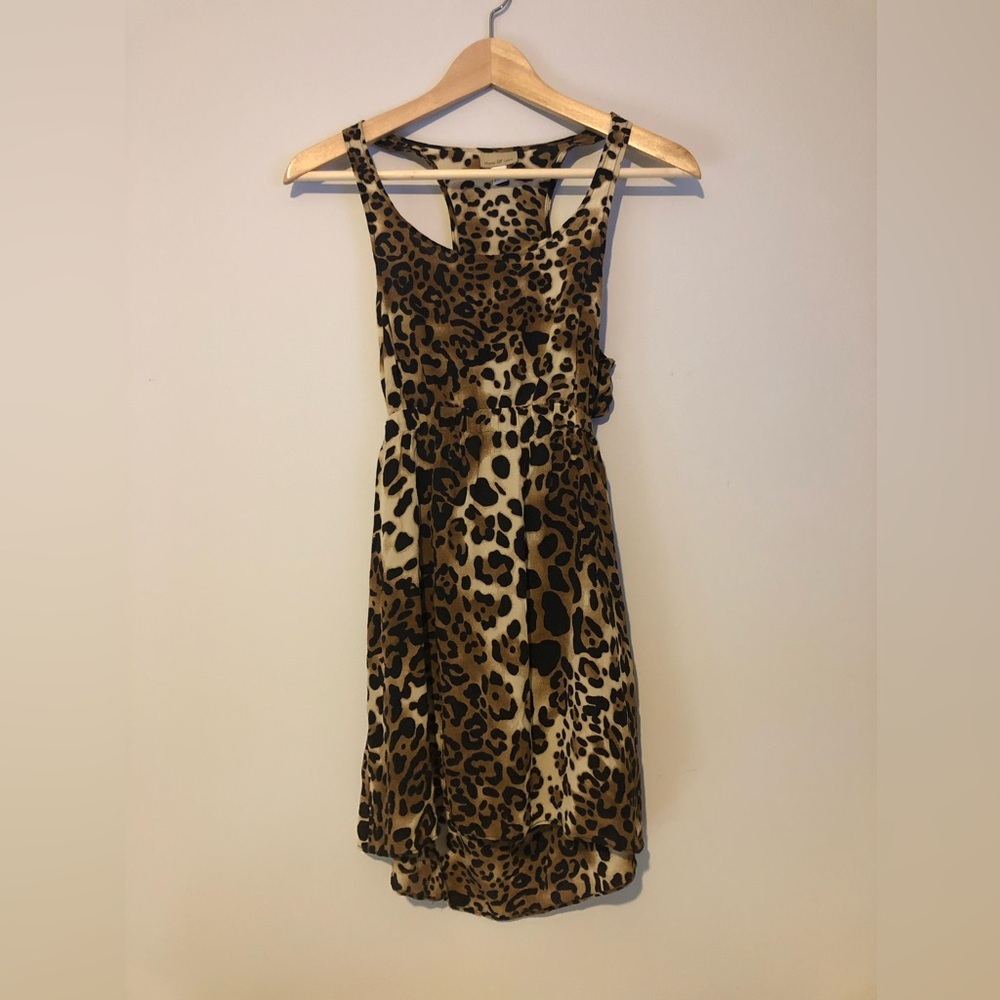 Slate & Lake Bodycon 100% Silk Animal Print Dress Petite XS/S